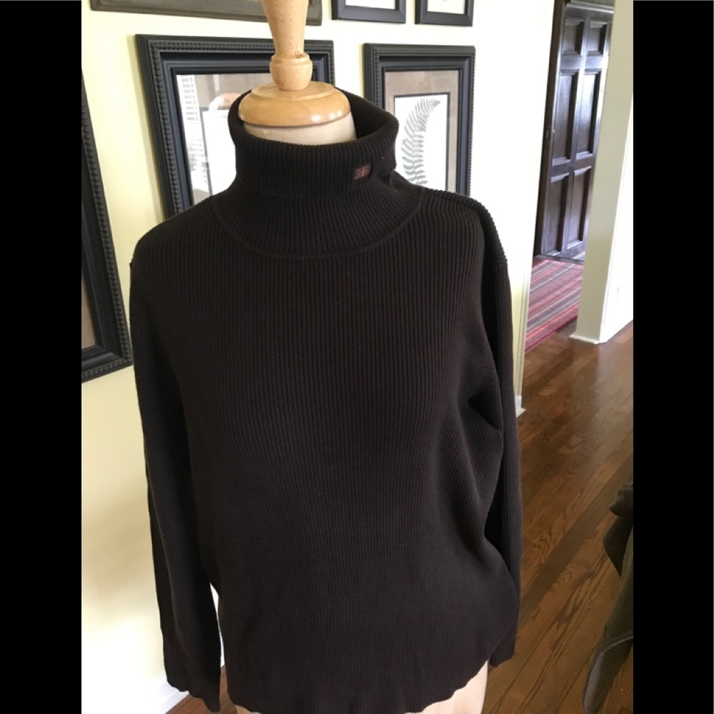 Ralph Lauren chocolate brown ribbed turtleneck